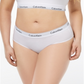 CALVIN KLEIN Intimates White Cotton Blend Elastic Band Everyday Hipster Plus Size  2XL