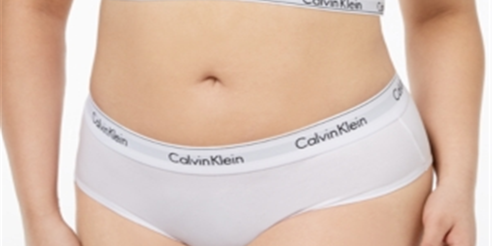 CALVIN KLEIN Intimates White Cotton Blend Elastic Band Everyday Hipster Plus Size  2XL