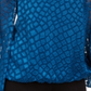 Alfani Women's Snakeskin Print Bubble Blouse Blue Size Petite S/M