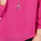 JM Collection Women's Asymmetrical Necklace Blouse Pink Size X-Small