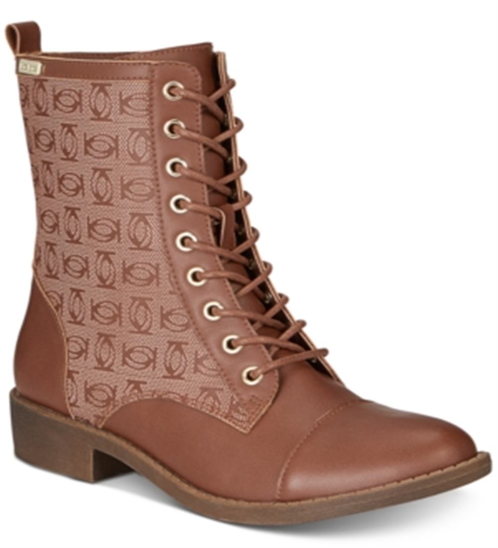 Bebe Women's Olsen Leather Closed Toe Mid Calf Fashion Boots Brown Size 10 M