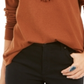 Style & Co Women's Fringed Cowl Neck Sweater Brown Size PP