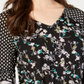 Style & Co Women's  Mixed-Print Tie-Front Top  Black Happy Mix Size XS