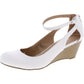 Sun + Stone Women's Miley Faux Leather Dressy Wedge Heels White Size 9 M