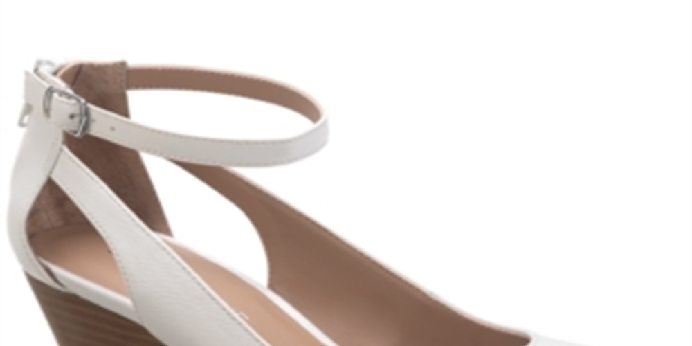 Sun + Stone Women's Miley Faux Leather Dressy Wedge Heels White Size 9 M