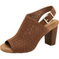 Giani Bernini Women's Jabril Faux Leather Sling Back Heel Sandals Brown Size 6.5M
