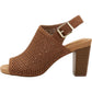Giani Bernini Women's Jabril Faux Leather Sling Back Heel Sandals Brown Size 6.5M