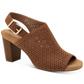 Giani Bernini Women's Jabril Faux Leather Sling Back Heel Sandals Brown Size 6.5M