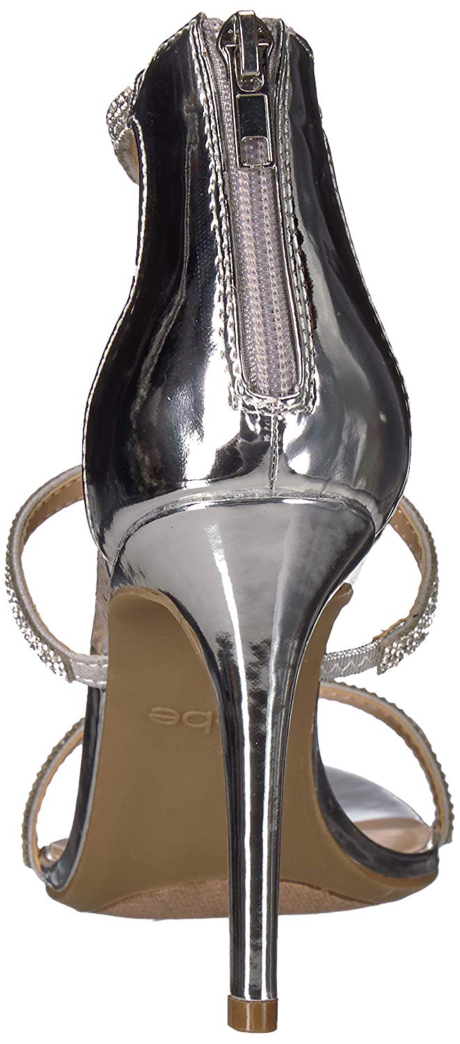 Bebe Women's Janae Open Toe Special Occasion Strappy Sandals Gray Size 7.5 M
