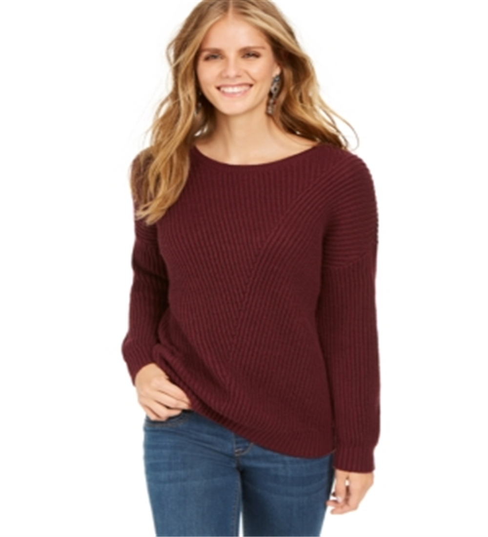 Style & Co Women's Drop Sleeve Ribbed Sweater Purple Size Petite M