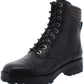 Michael Kors Men's Bastian Leather Closed Toe Ankle Military Boots Black Size 5.5