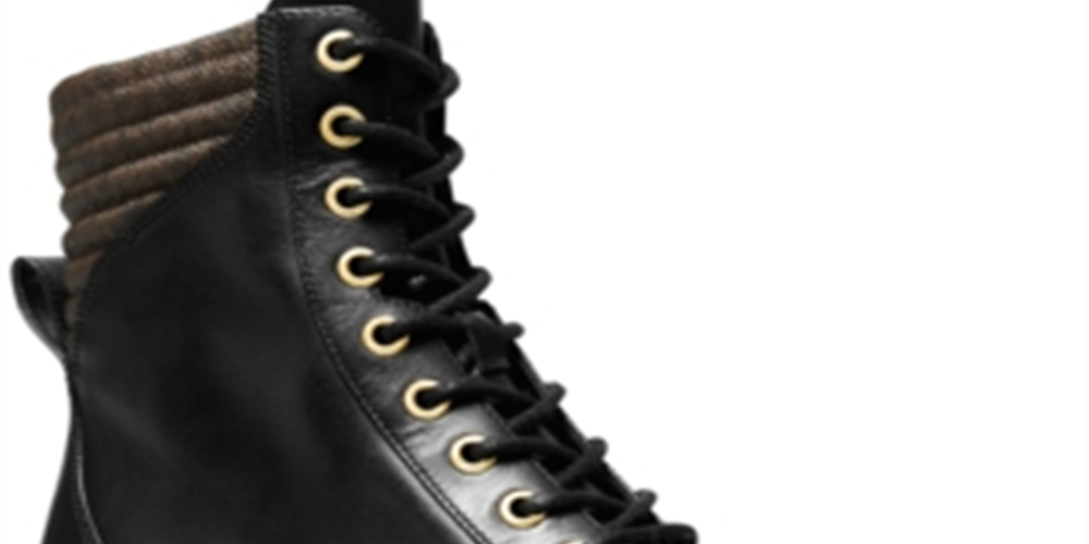 Michael Kors Men's Bastian Leather Closed Toe Ankle Military Boots Black Size 5.5