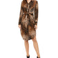 Alfani Women's Animal Print Shirt Dress Brown Size 4P