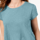 Style & Co Women's  Handkerchief-Hem T-Shirt  Blue Size Medium