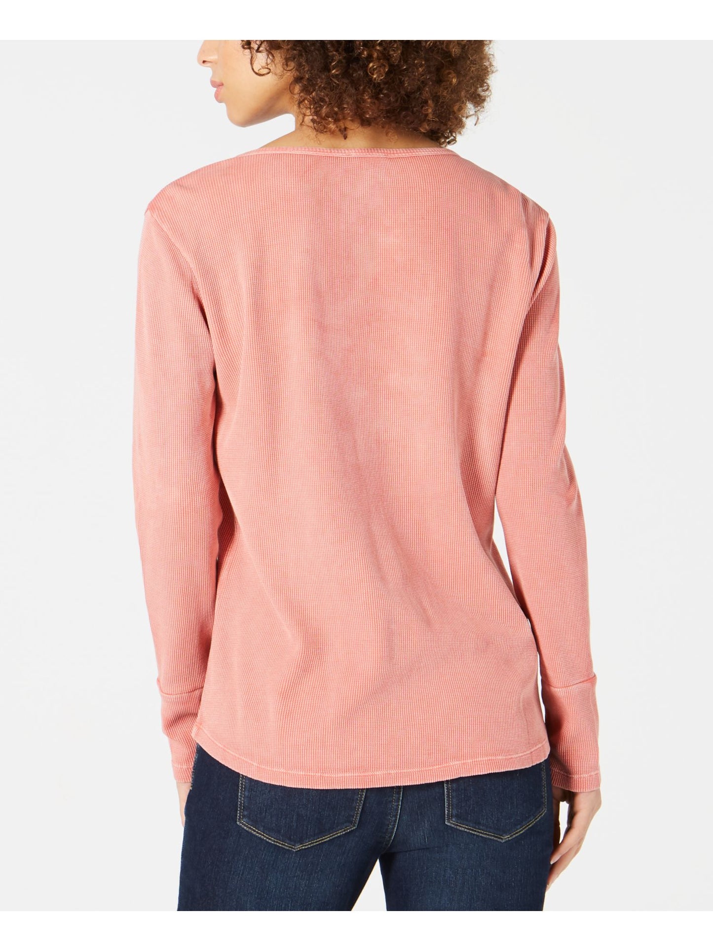 Style & CO Women's  Long Sleeve Crew Neck TopOrange Size Petite XL