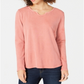 Style & CO Women's  Long Sleeve Crew Neck TopOrange Size Petite XL