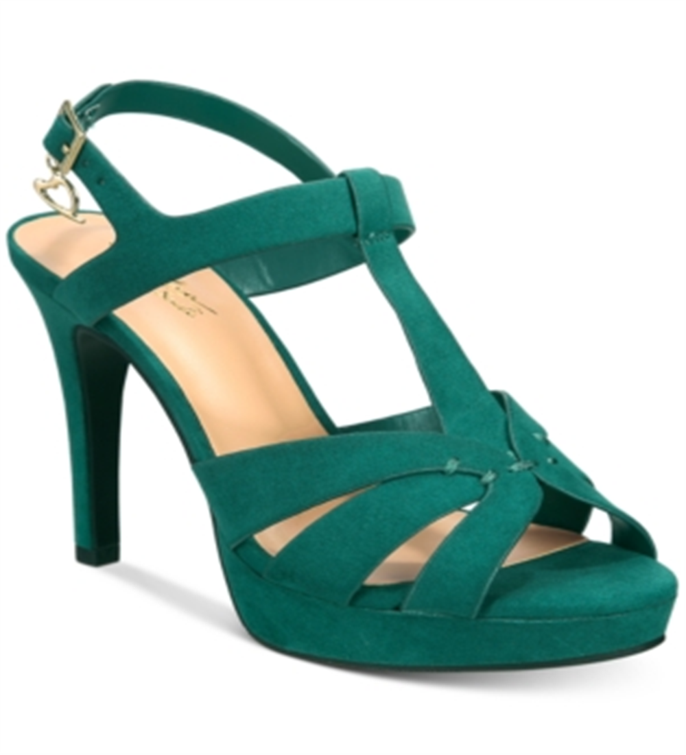 Thalia Sodi  Women's Verrda Platform Evening Sandal Emerald Micro 6M
