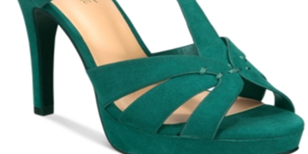 Thalia Sodi  Women's Verrda Platform Evening Sandal Emerald Micro 6M