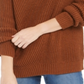 Style & Co Women's Drop Sleeve Ribbed Sweater Brown Size Petite L