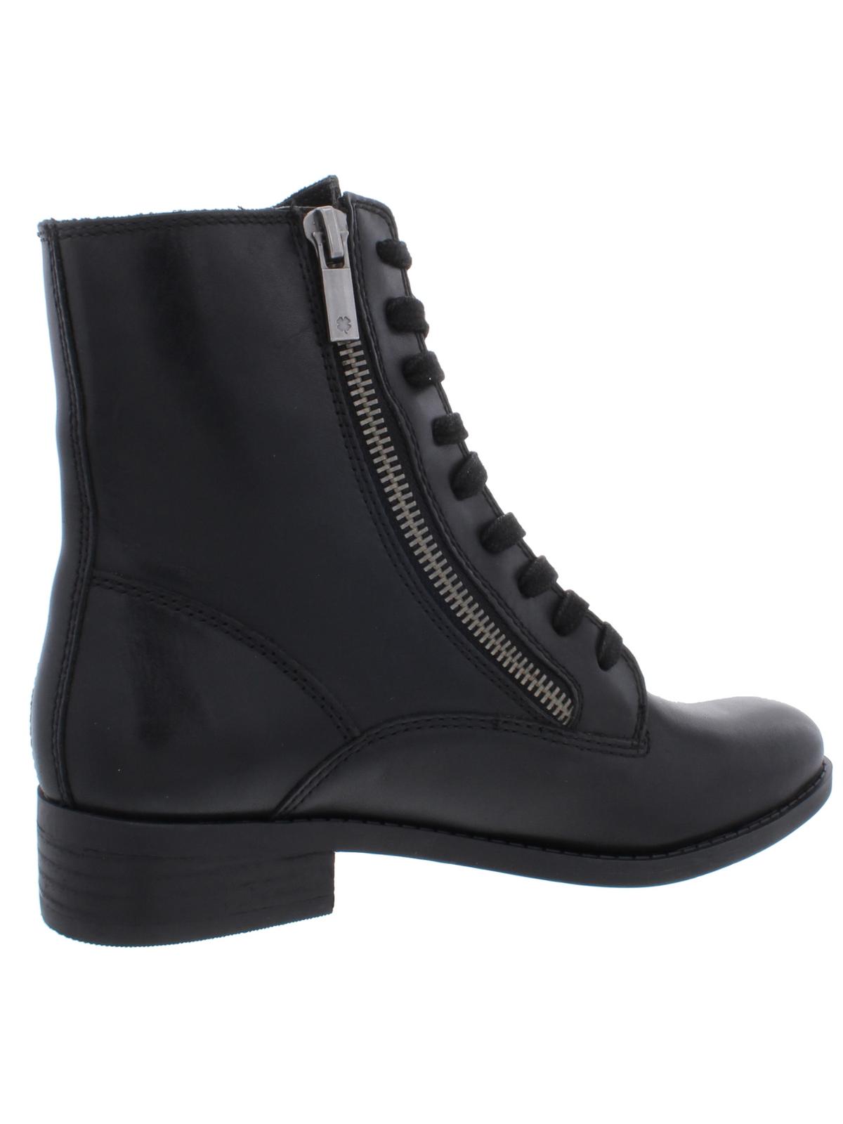 Lucky Brand Women's Hildran Leather Almond Toe Ankle Fashion Boots Black Size 5.5M