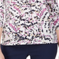 JM Collection Women's Printed 3/4 Sleeve Jewel Neck Top White Size Small