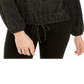 BCX Junior's Textured Cowlneck Drawstring Sweater Black Size XS