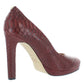 Michael Kors Women's Ethel Pumps Patent Leather Embossed Brandy Red Size 9