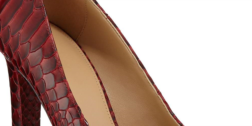 Michael Kors Women's Ethel Pumps Patent Leather Embossed Brandy Red Size 9
