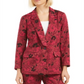 Alfani Women's Floral Jacquard Blazer  Pink Size Small