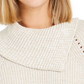 Style & Co Women's Pointelle Envelope Neck Sweater Beige Size Petite XL