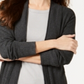Style & Co Women's Waffle Thermal Long Cardigan Grey Size Petite M