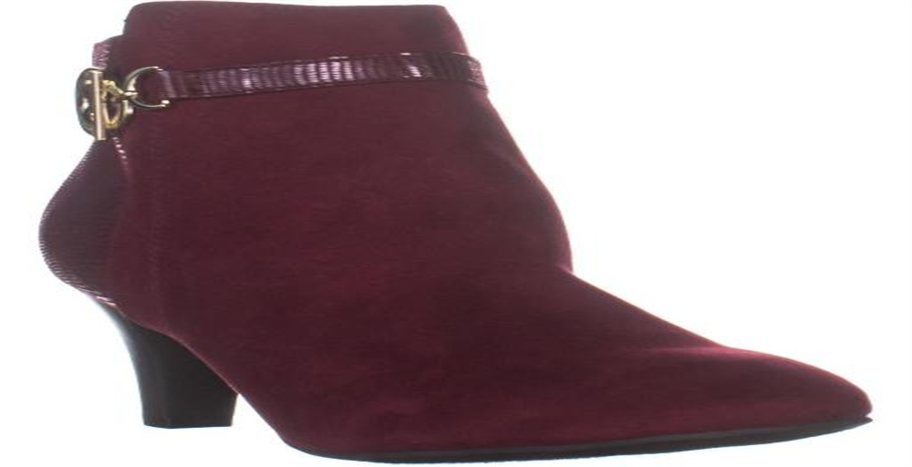Karen Scott Women's Violaa Fabric Almond Toe Ankle Fashion Boots Red Size 7 M