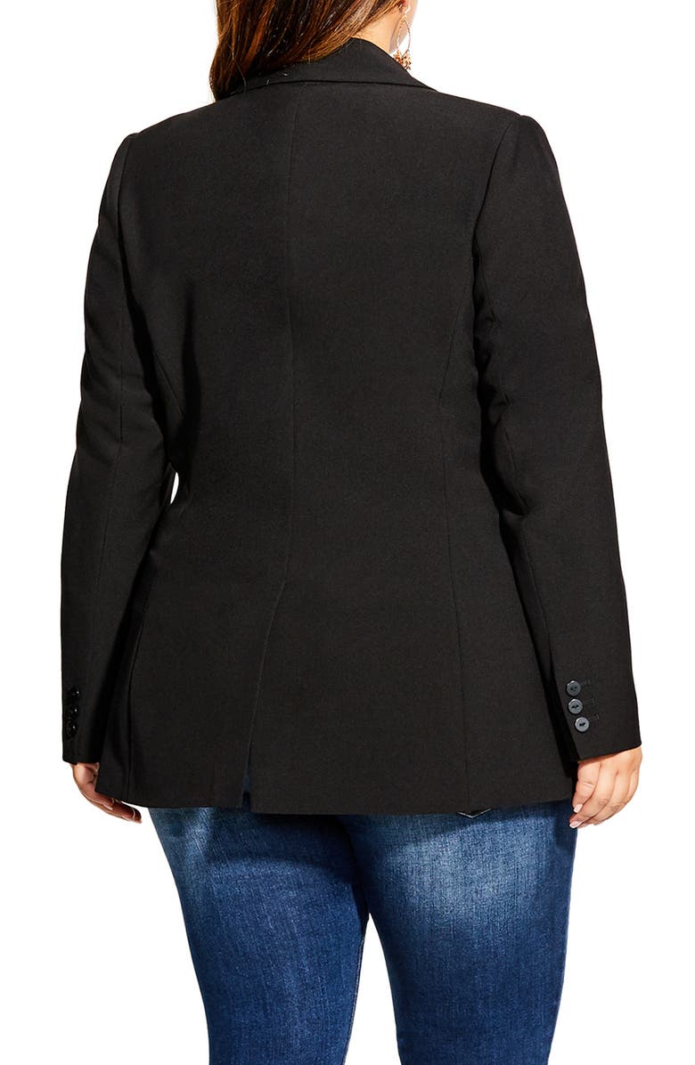 City Chic Trendy Women's Plus Size Simply Suited One-Button Jacket Black Size 18W