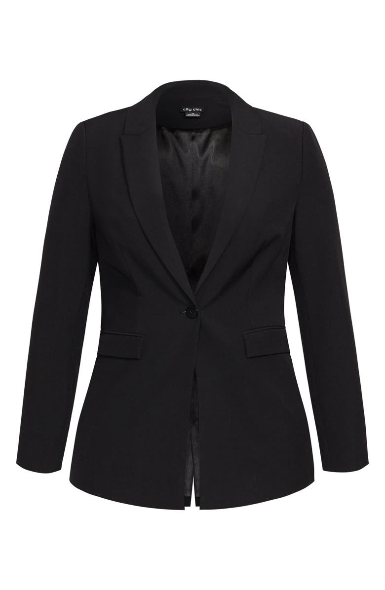 City Chic Trendy Women's Plus Size Simply Suited One-Button Jacket Black Size 18W