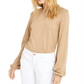 INC International Concepts Women's Balloon Sleeve Sweater Tan Size XS