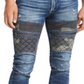 Guess Men's Blocked Moto Skinny Jeans Blue Size 34