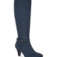 Karen Scott Women's Hollee Fabric Almond Toe Knee High Fashion Shoes Navy Size 6.5 M-WC