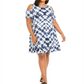 Style & Co Women's Plus Cold Shoulder Dress Blue Size 1X