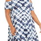 Style & Co Women's Plus Cold Shoulder Dress Blue Size 1X