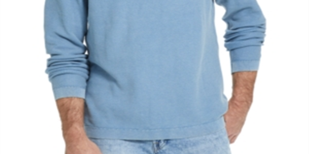 Weatherproof Vintage Men's Cotton Textured Crewneck Sweater Blue Size XX-Large