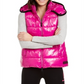 Calvin Klein Women's Performance Shine Padded Full Zip Hooded Vest Purple Size Large