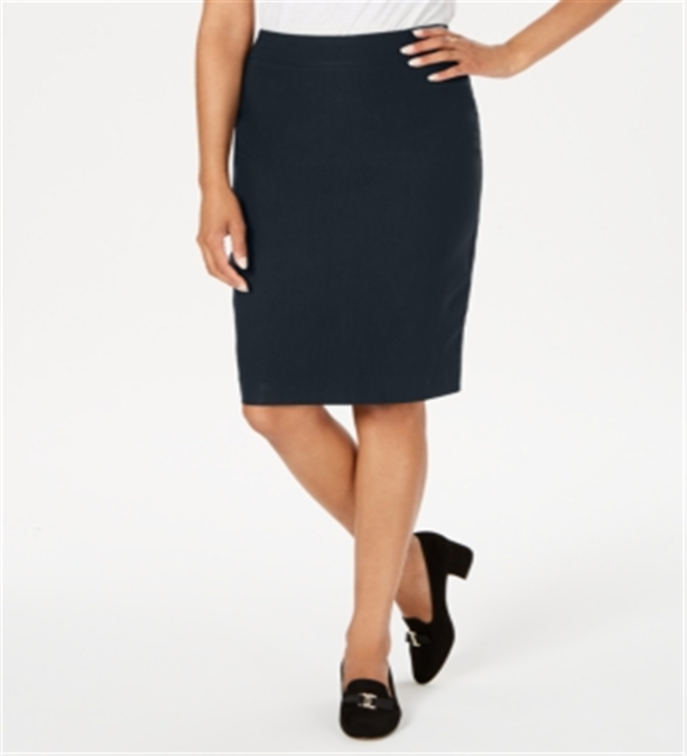 Charter Club Women's Pull on Tummy Control Skirt Navy Size 18