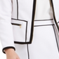 Calvin Klein Women's Pique Zip Front Collarless Blazer White Size 8 Petite