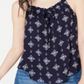 Hippie Rose Junior's Printed Tie Front Tank Top Blue Size XS