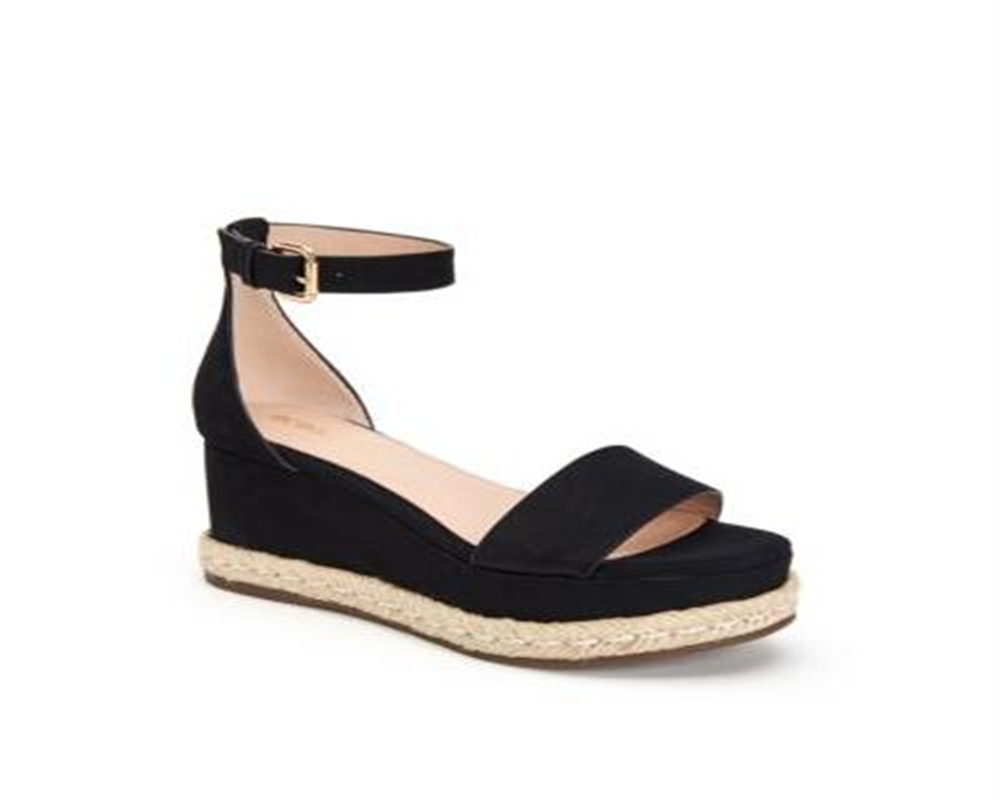 BCB Generation Women's Addie Espadrille Wedge Sandals Black Size 6 M