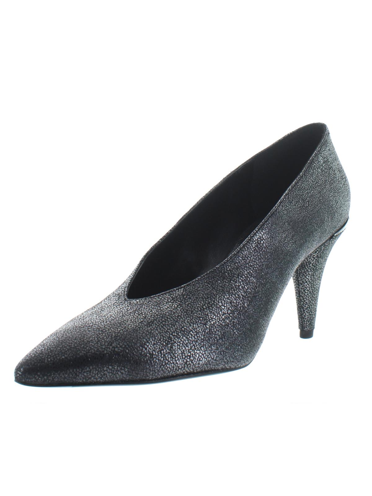 Michael Kors Women's Lizzy Leather Metallic Pumps Silver Size 7 M