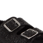 INC International Concepts Women's Fabric Open Toe Casual Shoe Black Size 6.5