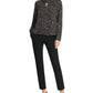 DKNY Women's Confetti Print Twist Neck Top Gray Size X-Small