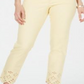 Charter Club Women's Bristol Eyelet Hem Skinny Jeans Yellow Size 14