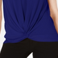 JM Collection Women's Embellished Twist Front Top Blue Size Petite XL